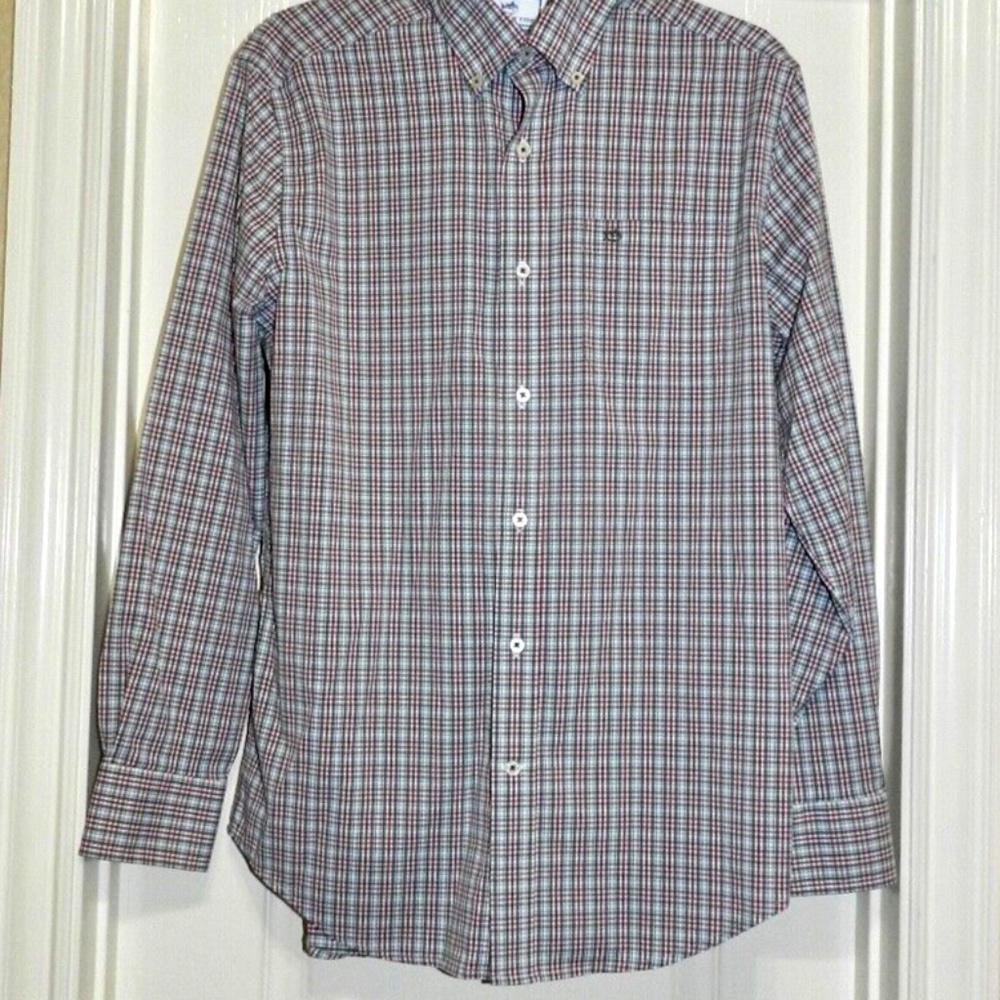 Southern Tide Intercoastal Plaid Mens Shirt Nylon Sz S - Picture 2 of 11